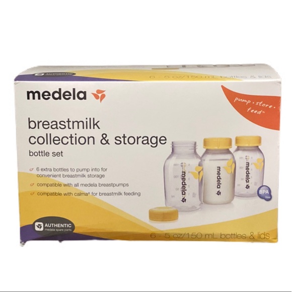 MEDELA Breastmilk Collection & Storage Gift Set Box 6 Bottles and Lids - Picture 1 of 5